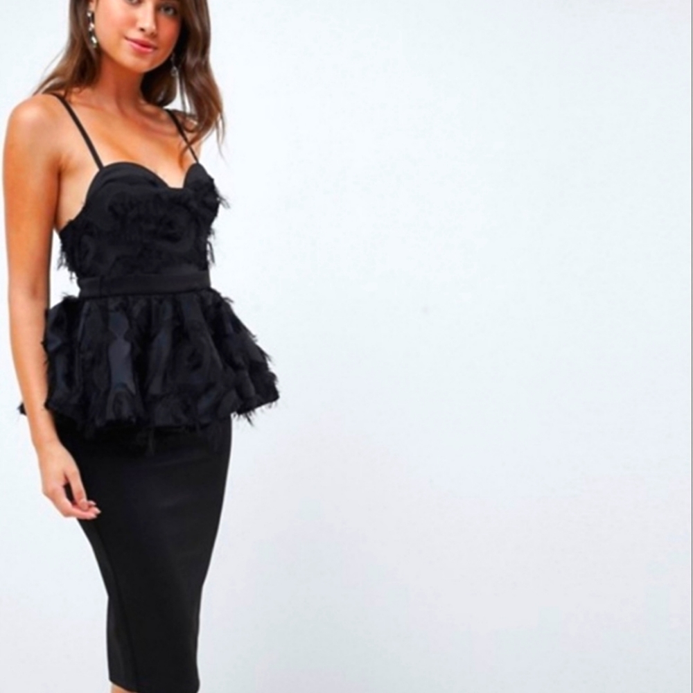 ASOS midi peplum dress